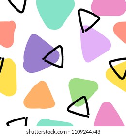Seamless pattern with colorful geometric shape. Vector hand drawn style.