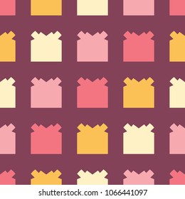 Seamless pattern with colorful geometric shapes.