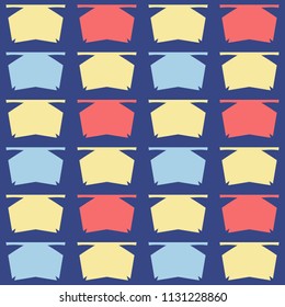 Seamless pattern with colorful geometric shapes.