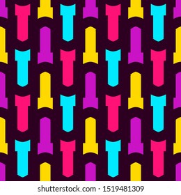 Seamless pattern with colorful geometric shapes.