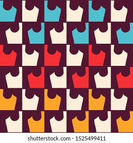 Seamless pattern with colorful geometric shapes.