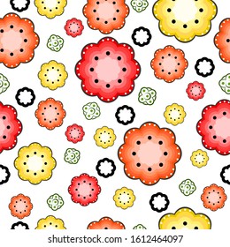 seamless pattern with colorful geometric shapes.