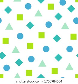 Seamless pattern with colorful geometric shapes. Vector illustration.