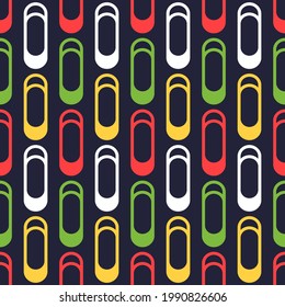 Seamless pattern with colorful geometric shapes.