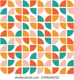 Seamless pattern with colorful geometric shapes