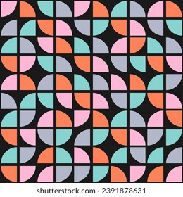 Seamless pattern with colorful geometric shapes