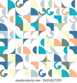 Seamless pattern with colorful geometric shapes. Vector illustration for your design.