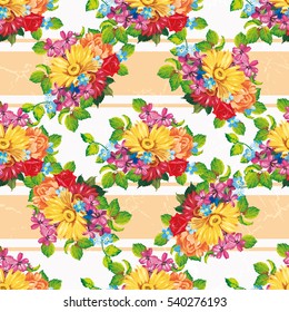 Seamless pattern with colorful gerbera flowers Vector Illustration EPS8