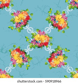 Nahtloses Muster mit bunten Gerberblumen Vektor-Illustration EPS8