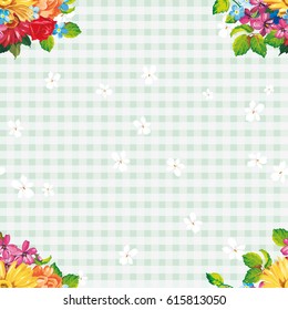 Seamless pattern with colorful gerbera flowers Vector Illustration EPS8