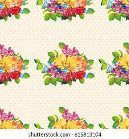Patrón sin fisuras con flores gerbera coloridas Vector Illustración EPS8