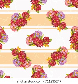Seamless pattern with colorful gerbera flowers Vector Illustration EPS8
