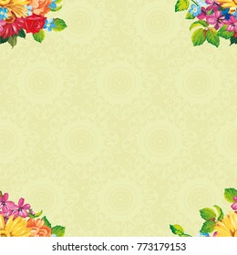 Seamless pattern with colorful gerbera flowers Vector Illustration EPS8