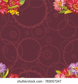 Seamless pattern with colorful gerbera flowers Vector Illustration EPS8