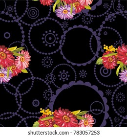 Seamless pattern with colorful gerbera flowers Vector Illustration EPS8