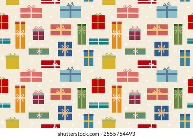 Seamless pattern colorful gift box background