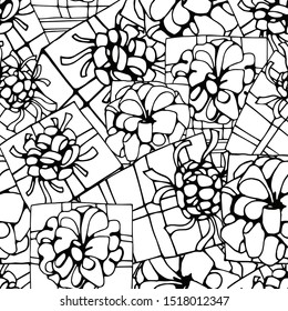Seamless pattern with colorful gift boxes. Pattern for fabric print, wrapping paper design