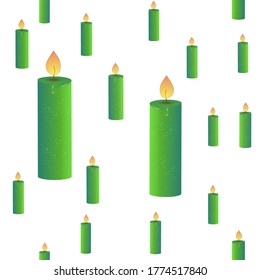 Seamless pattern of colorful gift candles. Happy Birthday, Merry Christmas, Happy New Year. Vector illustration.