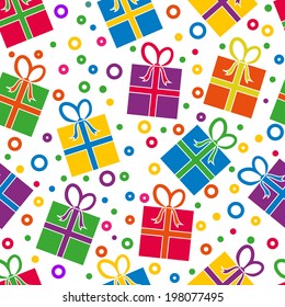Seamless pattern with colorful gifts