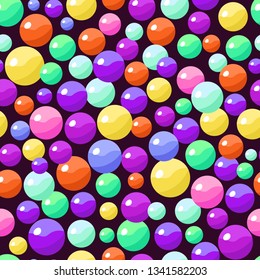Seamless pattern with colorful glass balls