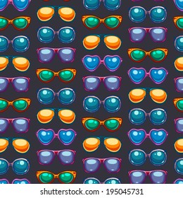 Seamless pattern with colorful glasses