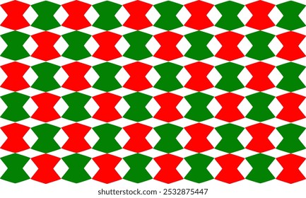 seamless pattern with colorful green and red x’mas ribbon, bow, Christmas themes on white background