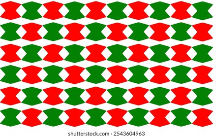 seamless pattern with colorful green and red x’mas ribbon, bow, Christmas themes on white background