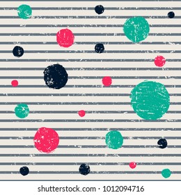 Seamless pattern colorful grunge of Circle. Abstract on line background. template for design. Vector illustration eps 10.