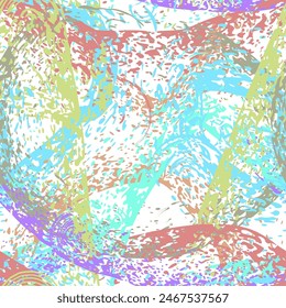 Seamless pattern of a colorful grunge spray paint brushes.