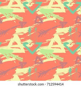 Seamless pattern with colorful grungy arrows. Perfect for print on wrapping paper, fabric etc.