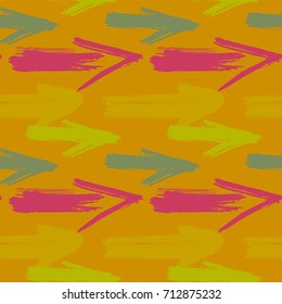 Seamless pattern with colorful grungy arrows. Perfect for print on wrapping paper, fabric etc.