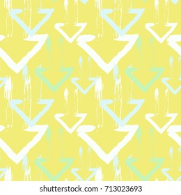 Seamless pattern with colorful grungy arrows. Perfect for print on wrapping paper, fabric etc.