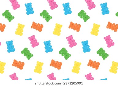 seamless pattern with colorful gummy bears for banners, cards, flyers, social media wallpapers, etc.