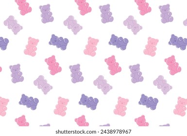 seamless pattern with colorful gummy bears for banners, cards, flyers, social media wallpapers, etc.