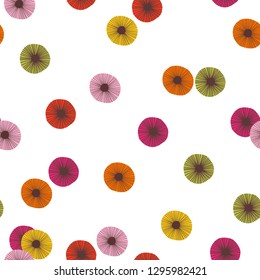 Seamless pattern with colorful hand drawn decorated circles
