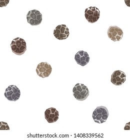 Seamless pattern with colorful hand drawn peppercorns. Vector illustration