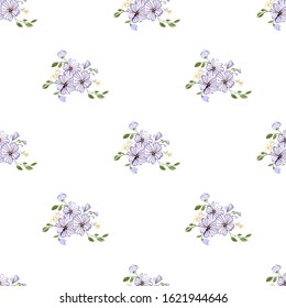 Seamless pattern with colorful hand drawn flowers. Original textile, wrapping paper, wall art surface design. Vector illustration. Floral simple minimalistic graphic