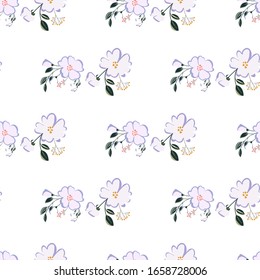 Patrón inoxidable con coloridas flores dibujadas a mano. Tejido original, papel envolvente, diseño de superficie de arte mural. Ilustración vectorial. Diseño gráfico floral simple y minimalista