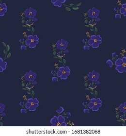 Seamless pattern with colorful hand drawn flowers. Original textile, wrapping paper, wall art surface design. Vector illustration. Floral simple minimalistic graphic design