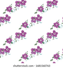 Nahtloses Muster mit bunten, handgezeichneten Blumen. Original Textilien, Wickelpapier, Tapete-Oberflächendesign. Vektorillustration. Flaches, einfaches minimalistisches Grafikdesign