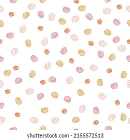 Seamless pattern with colorful hand drawn apples.