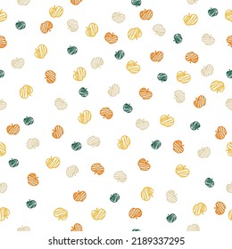 Seamless pattern with colorful hand drawn apples.