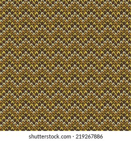 Seamless pattern with colorful hand drawn knitted chevron ornament. Vector illustration