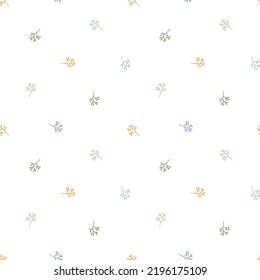 Patrón inmaculado con plantas coloreadas a mano
