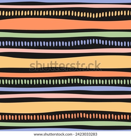 Seamless pattern with colorful hand drawn stripes