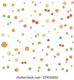 Seamless pattern with colorful hand painted splashes, spots and dots. Vector abstract background.