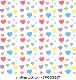 seamless pattern with colorful heart
