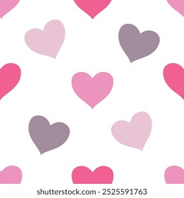 Seamless Pattern of Colorful Heart Design on White Background