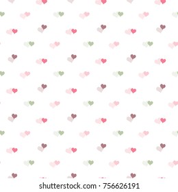 Seamless Pattern of Colorful Heart Design on White Background