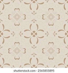 Seamless pattern with colorful heart shape, geometric round shape, beautiful color background. Vector illustration.